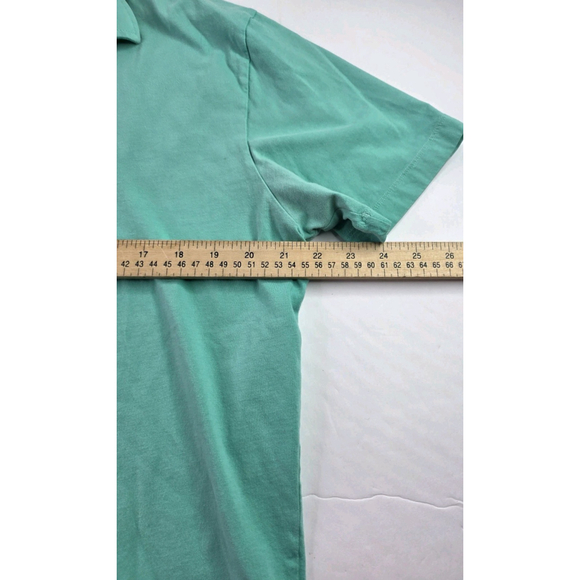 Patagonia Polo Fitz Roy Short Sleeve Organic Cotton Trout Teal Mens L - Picture 3 of 5